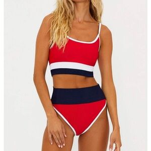 Beach Riot Red and Blue Bikini Sporty Swimwear